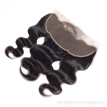 Cheap Price Swiss Lace Frontal 13x4 With Baby Hair Pre Plucked Body Wave Cuticle Aligned Brazilian Virgin Hair Closure Frontal